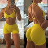 Seamless Women's Strappy Yoga Gym Set