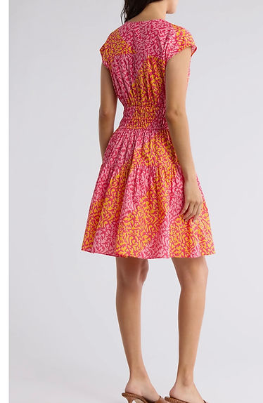 Floral Print Shirred Dress