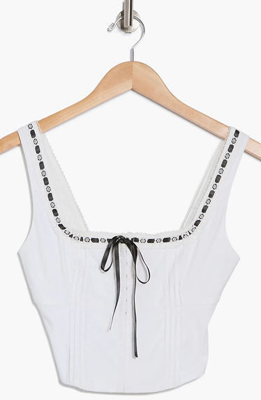 Front Tie Lace Corset Tank